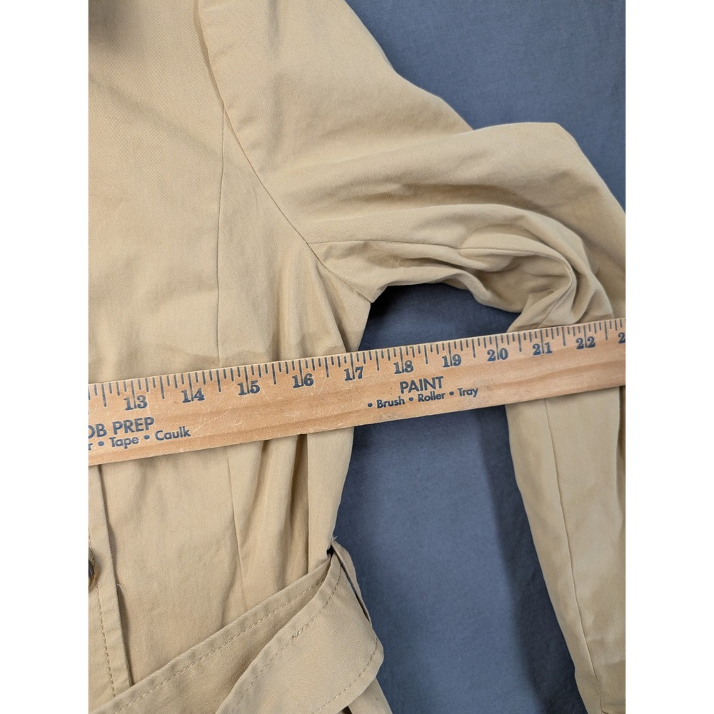 J Crew Women Tan Double Breasted Belted Trench Coat Jacket Size 4 - Picture 6 of 7